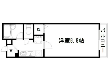 安村マンション(1K/3階)の間取り写真