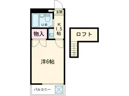 ジュネス芦谷(1K/2階)の間取り写真