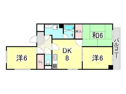 JR東海道本線 甲子園口駅 徒歩5分 3階建 築29年(3LDK/3階)の間取り写真