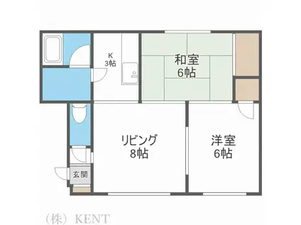 メゾンひきちB(2LDK/2階)の間取り写真