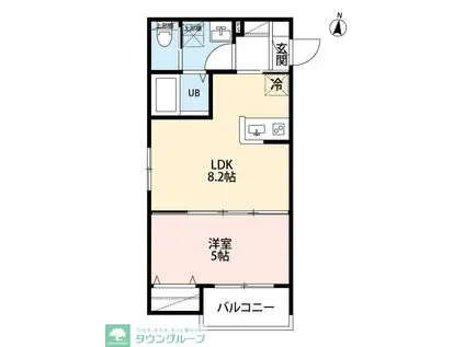 CUORE 新所沢(1LDK/3階)の間取り写真