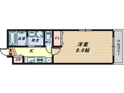 大鳥レジデンス(1K/1階)の間取り写真