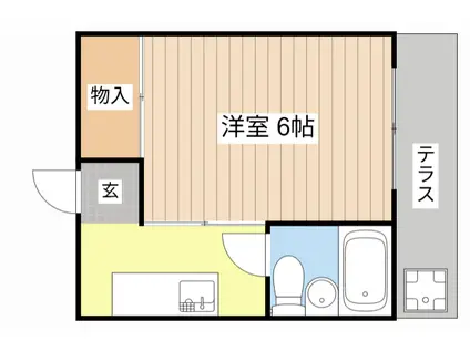 シャトー尾本(1K/1階)の間取り写真