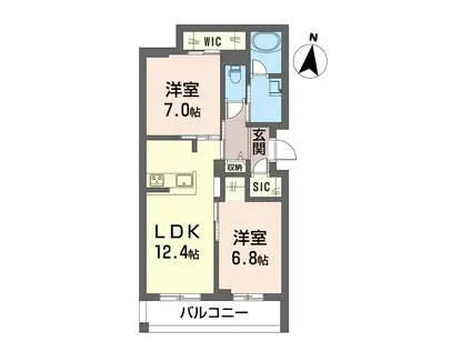 ウインド シュピール(2LDK/2階)の間取り写真