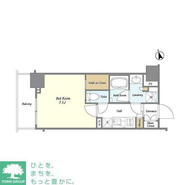 BLUROCK青葉台(1K/6階)の間取り写真