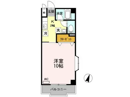 シャトルS&S(1K/3階)の間取り写真