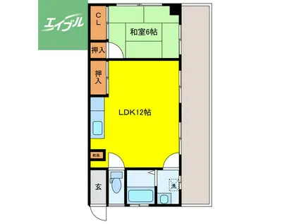 原口ビル(1LDK/1階)の間取り写真