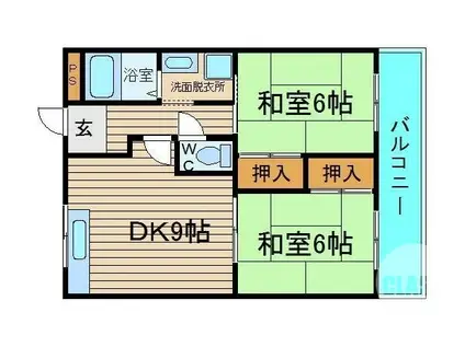 しののめハイツII(2DK/2階)の間取り写真