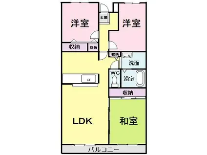 セリージェ彦根(3LDK/5階)の間取り写真