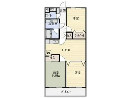 ヴィーヴルI(3LDK/1階)の間取り写真