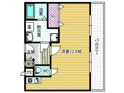 GROW GOLD(ワンルーム/2階)の間取り写真