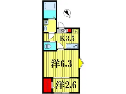 KEIAI RESIDENCE新松戸I(2K/2階)の間取り写真