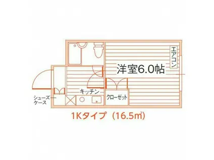 カレッジハイツ砧(1K/1階)の間取り写真