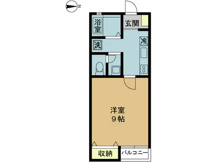 アベニール笹口(1K/2階)の間取り写真