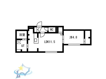 GLOIRE(1LDK/2階)の間取り写真