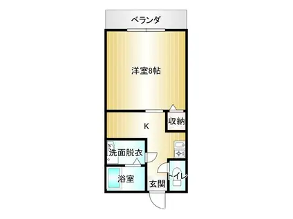 ライフ柏の森(1DK/2階)の間取り写真