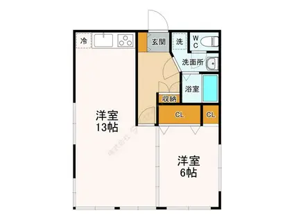 米山ビル(1LDK/3階)の間取り写真