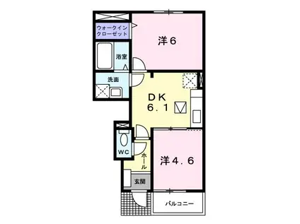 メゾン ド ボン ファミーユII(2DK/1階)の間取り写真