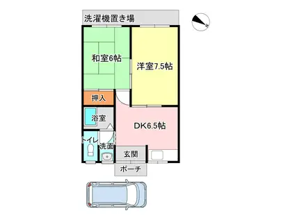 メゾンアワジヤ(2DK/1階)の間取り写真