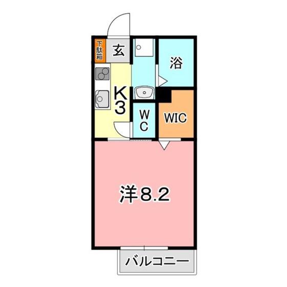 フューチャー江並(1K/2階)の間取り写真