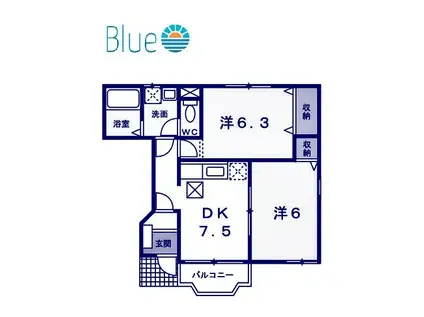 フォレスタ・ヴィラ(2DK/1階)の間取り写真