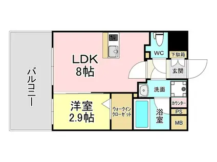 グランフォーレ小倉シティタワー(1LDK/7階)の間取り写真