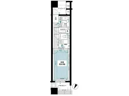 ファミール日本橋ブルークレール(1K/4階)の間取り写真