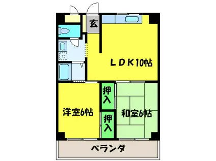 アーベインコート(2LDK/2階)の間取り写真