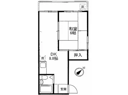 シリウスII(1DK/3階)の間取り写真