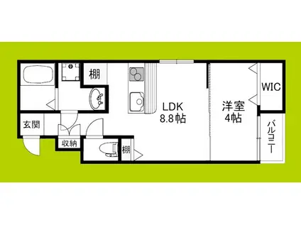 LEGGERO牧野(1LDK/3階)の間取り写真