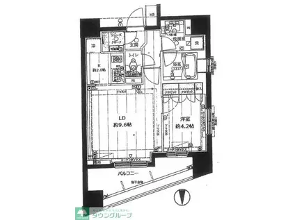 プライア渋谷(1LDK/13階)の間取り写真