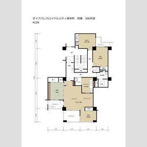 ダイアパレスロイヤルシティ東幸町西棟(4LDK/3階)の間取り写真