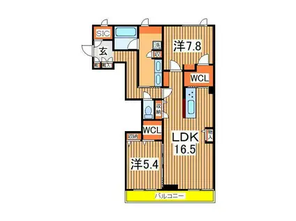 OREN SQUARE(2LDK/3階)の間取り写真