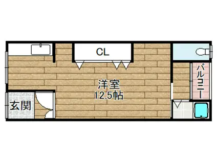 明野マンション(1K/3階)の間取り写真