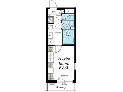 ルピナ原ノ町(1K/3階)の間取り写真