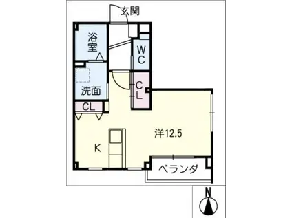 ME MAISON 入会町(ワンルーム/2階)の間取り写真