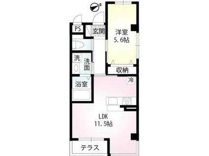 ウエストヒルズ(1LDK/3階)の間取り写真