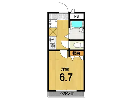 アドラブール(1K/2階)の間取り写真