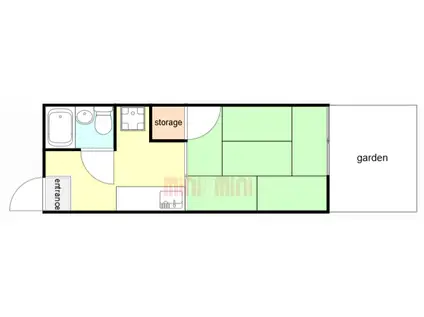 松浦ハイツ(1K/1階)の間取り写真