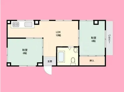 NKハイデンス(2LDK/2階)の間取り写真