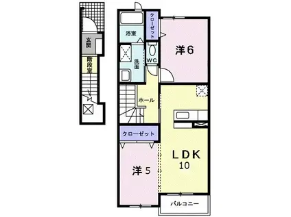 PASTORALEOP5(2LDK/2階)の間取り写真