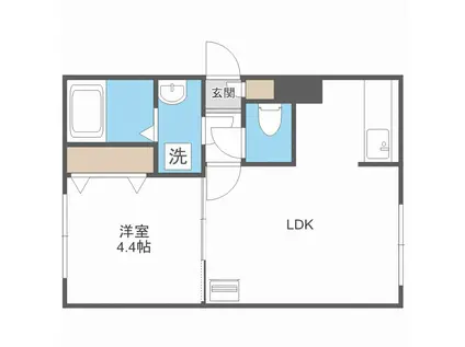 LA CORTE(1LDK/2階)の間取り写真