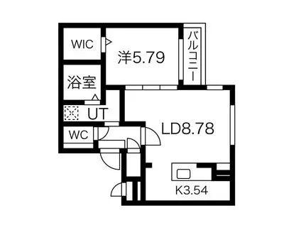 コンフォルト2.1(1LDK/2階)の間取り写真