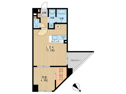 プライムアーバン日本橋人形町(1LDK/10階)の間取り写真