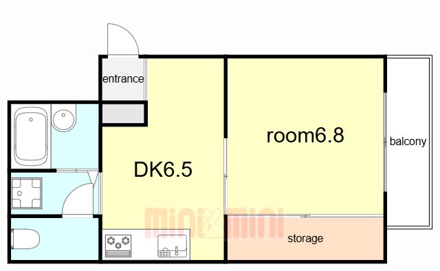 オータスビレッジ(1DK/3階)の間取り写真
