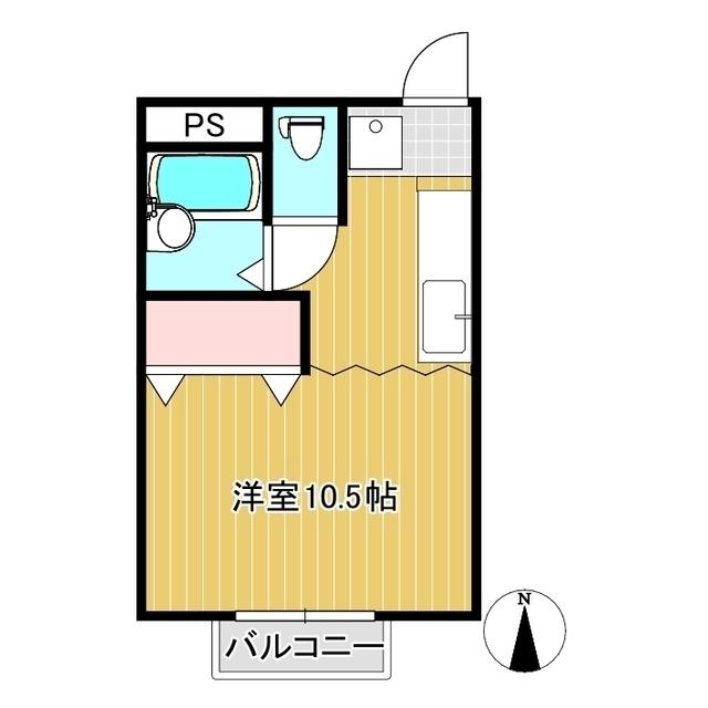 正木ガーデンハイツ(ワンルーム/1階)の間取り写真