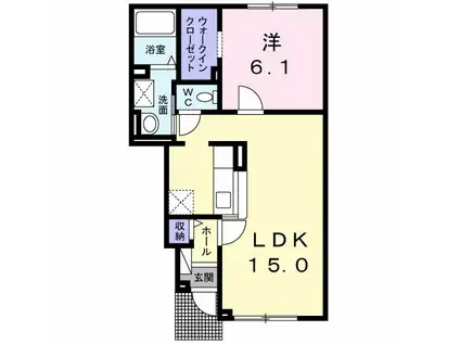メゾン東陽(1LDK/1階)の間取り写真