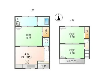 松本アパート(3DK/1階)の間取り写真