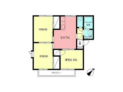 ライフコア萩A(3DK/2階)の間取り写真