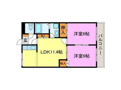 フィールドビレッジ(2LDK/2階)の間取り写真